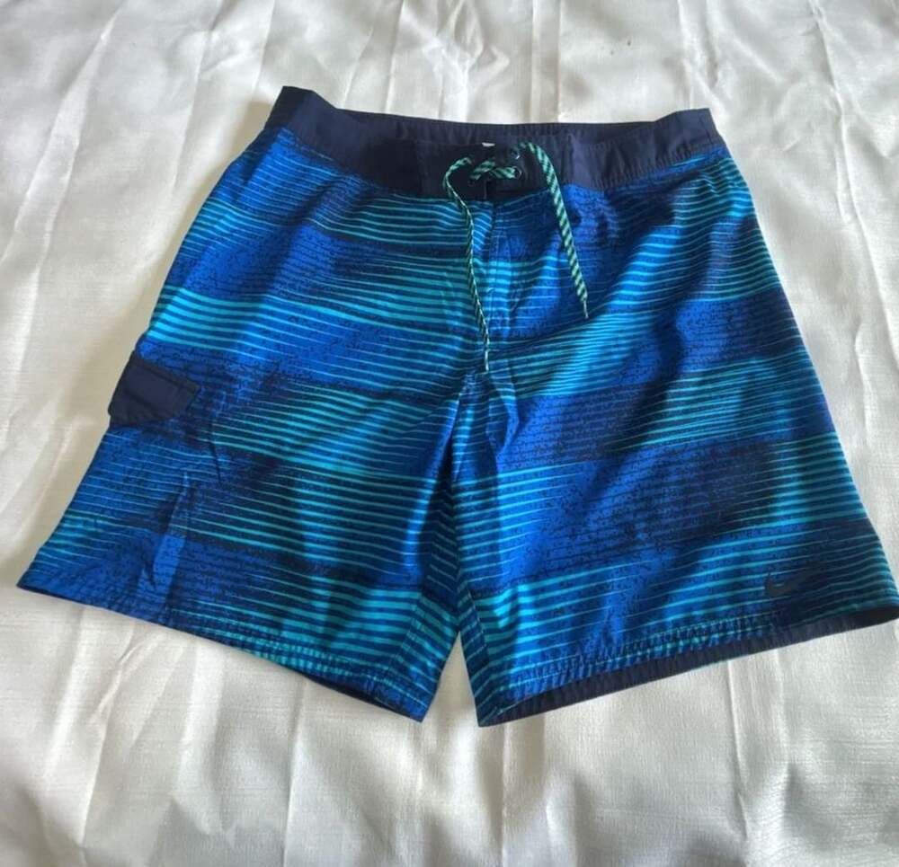 Nike Men's Size 38 Striped Board Shorts Swim Trunks